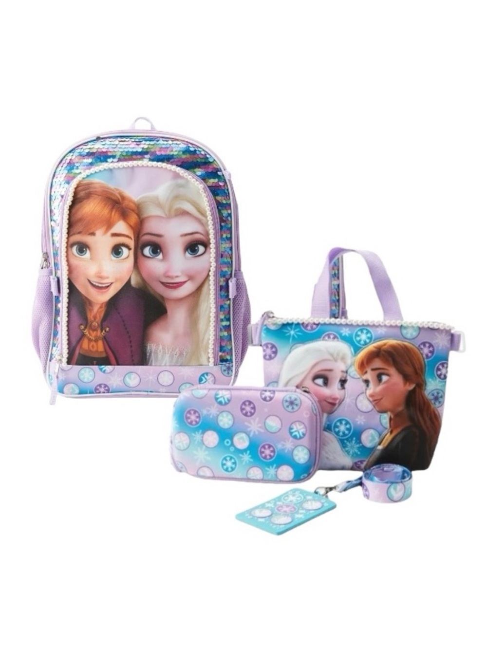 Elsa And Anna Backpack, Lunch Tote , ID Lanyard and Storag…